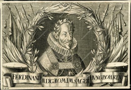 Podobizna Ferdinanda II., mědiryt, kol. pol. 17. století, MMP H 30.218