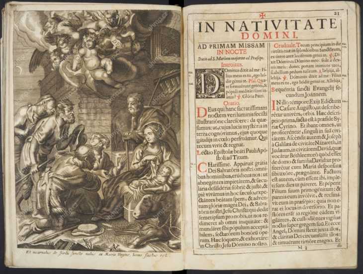 Missale Romano-Bohemicum Conformatum, juxta Decretum Sacrosancti Consilii Tridentini, Praha: Arcibiskupská tiskárna, 1690, AMP, Sbírka starých tisků, 2 F 136